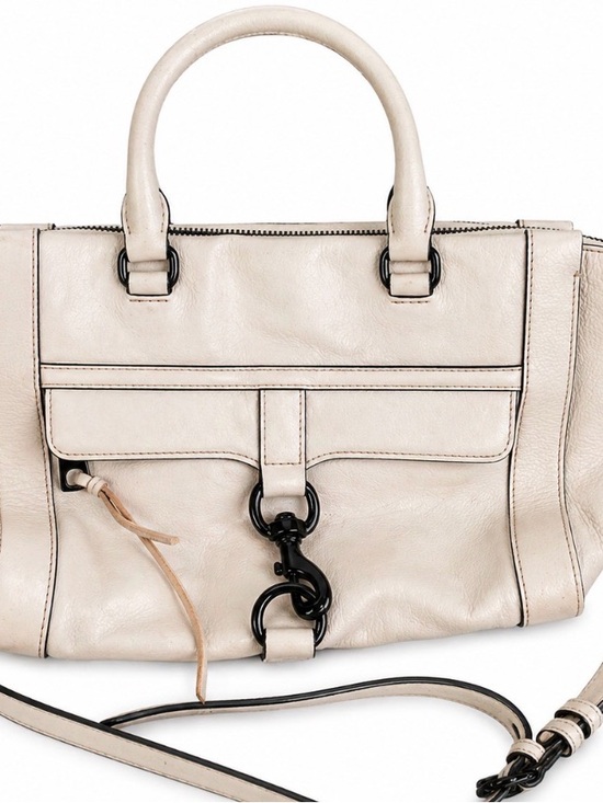 Rebecca Minkoff Handbags - Rebecca Minkoff Cream Leather Satchel Black Hardware Minimalist Chic Luxury